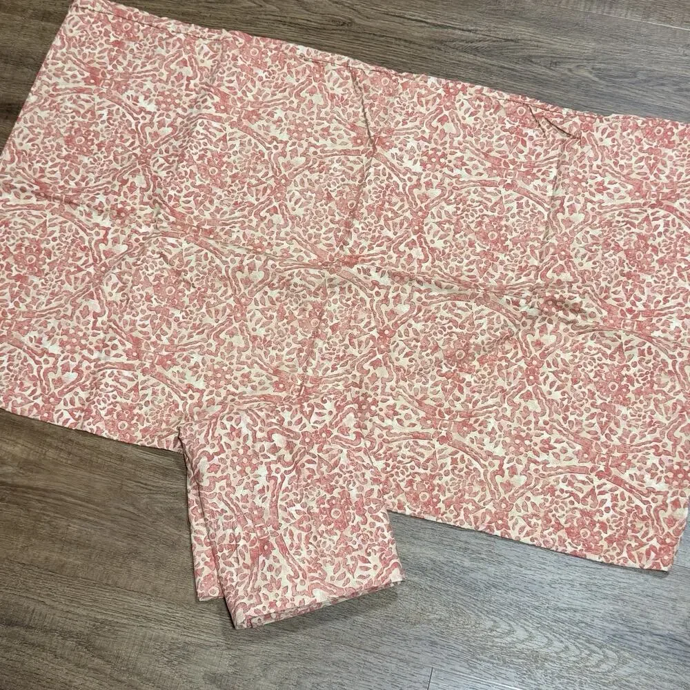 Set 2 Ralph Lauren San Luca Scroll Standard Pillowcase Cotton Red Orange